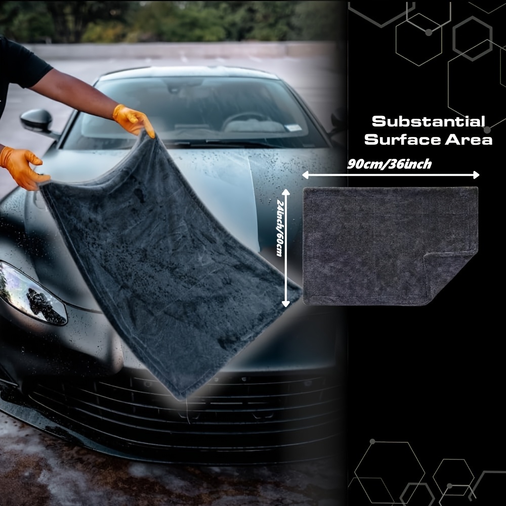 TEMU Car Detailing Microfiber Towel, Xl 1300 Ultra Soft, Twisted-loop Microfiber Towels For " X 36