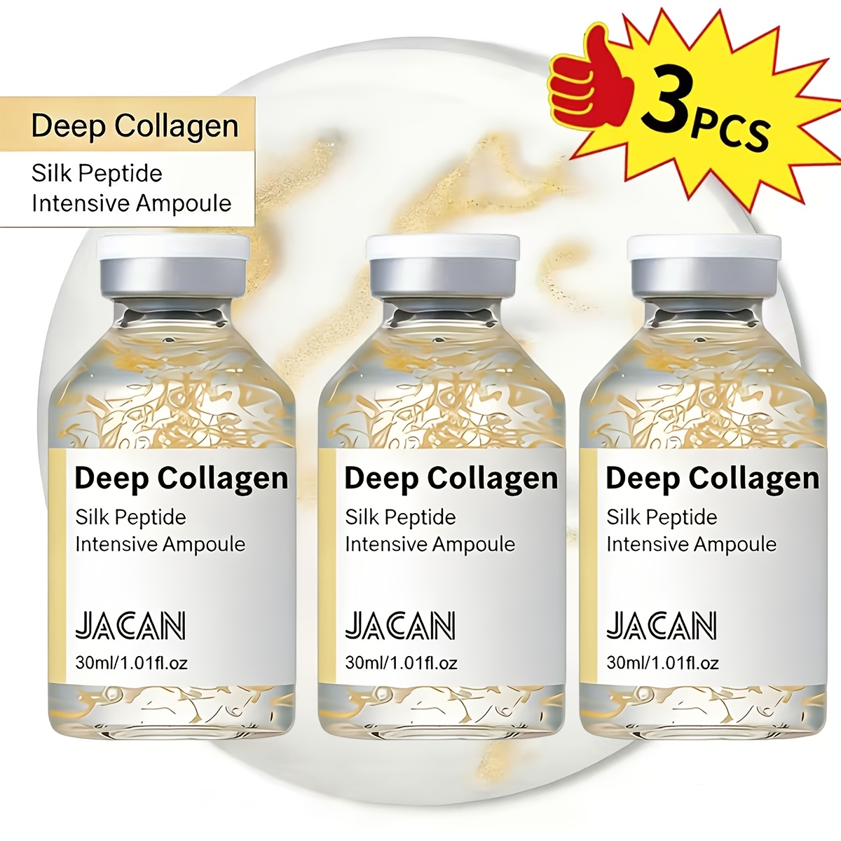 3pcs deep collagen     lifting ampoule with collagen and 30     tightening and firming 72h hydration making     and healthy