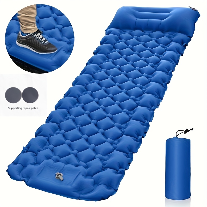 Image of New Outdoor Sleeping Inflatable Sleeping Pad Camping Inflatable Inflatable Sleeping Pad Tpuf Moisture-proof Mat With Built-in Pump, Ultra Cushion Suitable For Hiking, Travel Cushion Pillow