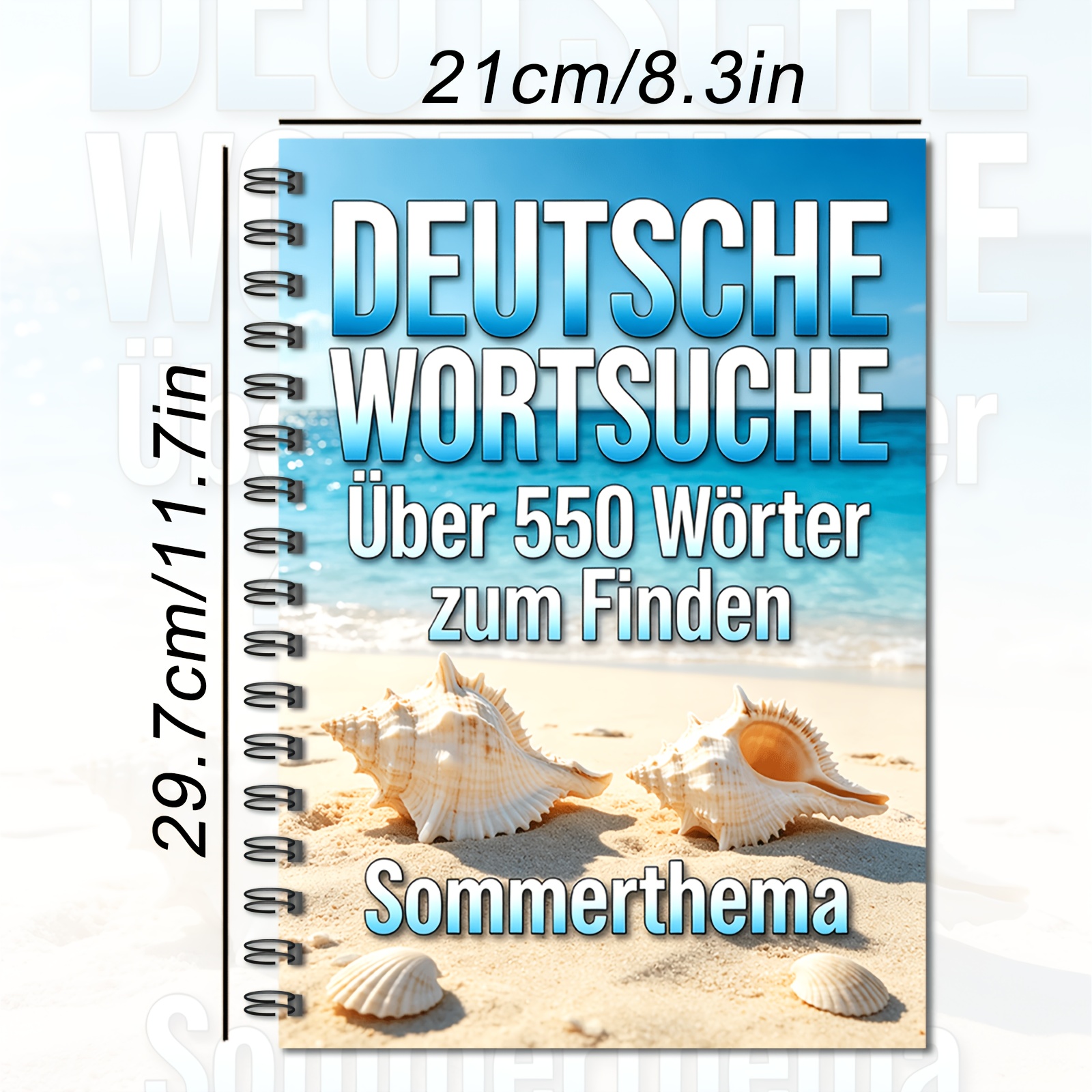 E-shop Deutsches Worterkennungs-Buch - Spiralbindung | Über 550 Sommer-Wörter, Großdrucktext, Papiermaterial von - Ideal zur Stressabbau,