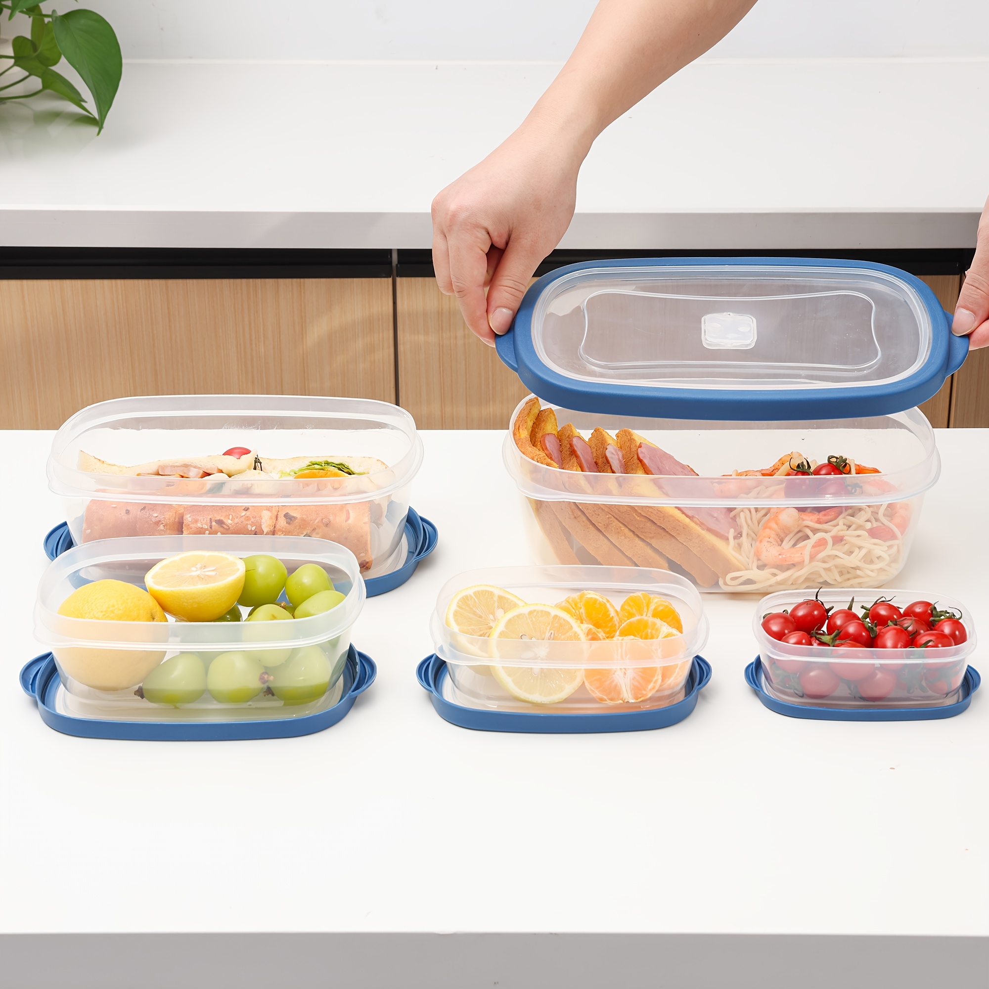 

10pcs Meal Preparation Container Set, Food Storage Container With Airtight Lid, Lunch Box For Home Kitchen