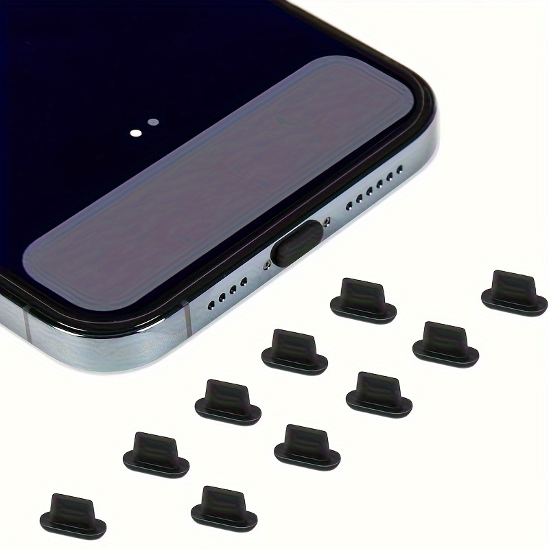 

10/20/50pcs Anti Dust Plugs Compatible With Iphone 14, 14 Pro Max, 13, 13 Pro, 12, 12 Pro Max, 11, 11 Pro, X, Xs, Xr, 8, 7, Charging Port Dust Cover Silicone Dust Plugs, Black