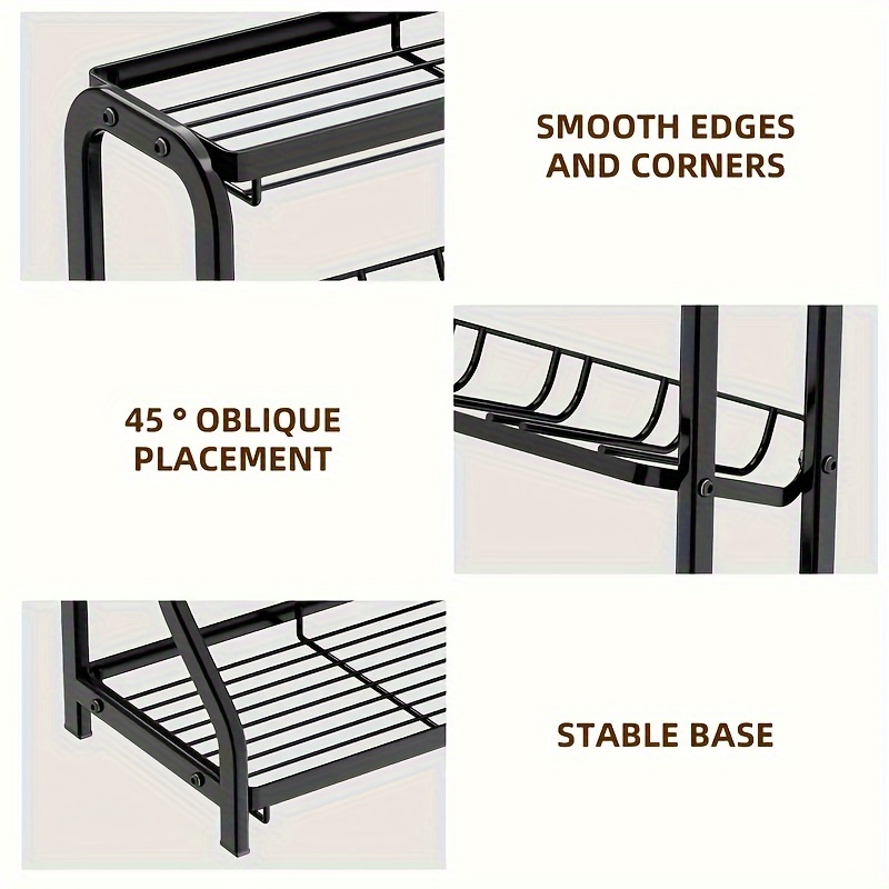 1 件现代 3 层金属调料架收纳架，喷漆饰面，台面存放调料罐，厨房配件，隔间搁板设计，3 个搁板，稳定底座，光滑边缘，厨房使用，立式搁板 详情 2