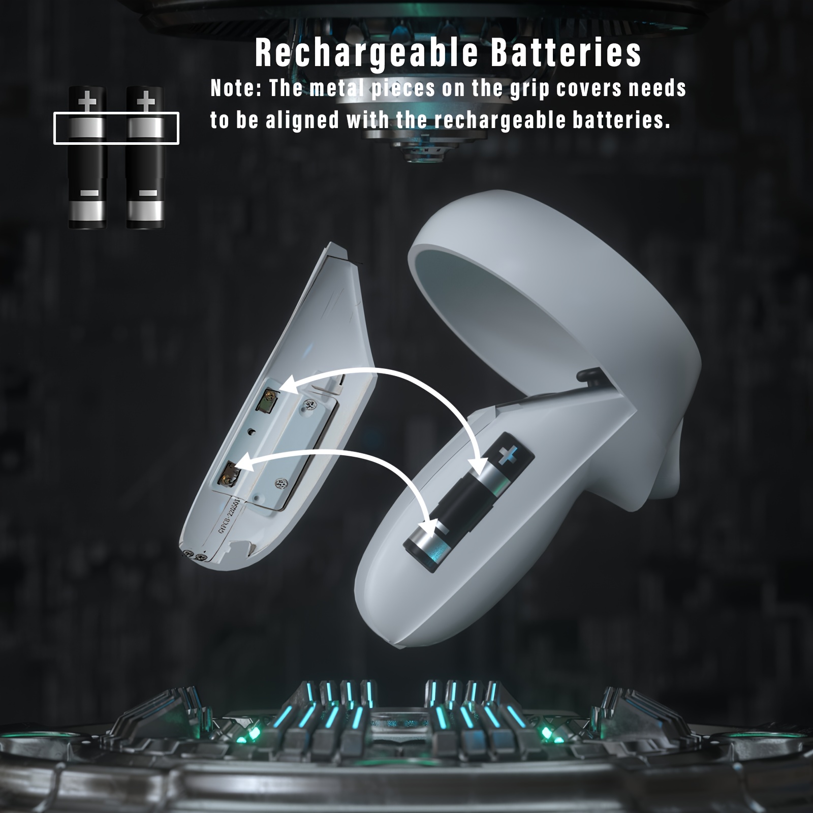תחנת טעינה v-glow vr עבור   2, טעינה מהירה דוק usb type-c, מחבר 5v זכר לזכר, עם טעינה סימולטנית של הקסדה והבקר, סוללת ניקל, עבור אביזר טעינת vr פרטים 2