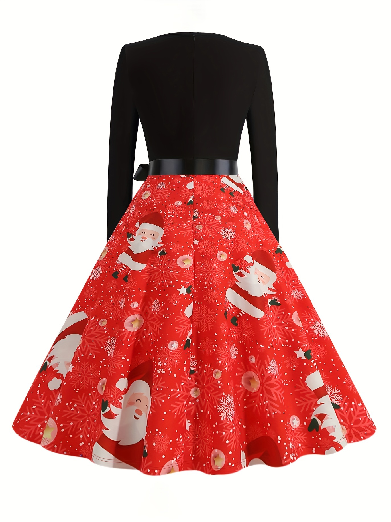 white christmas dresses A-Line Cocktail Black Dress 1950s Dress Christmas Red Green Dress Fall   JiMiss Dresses