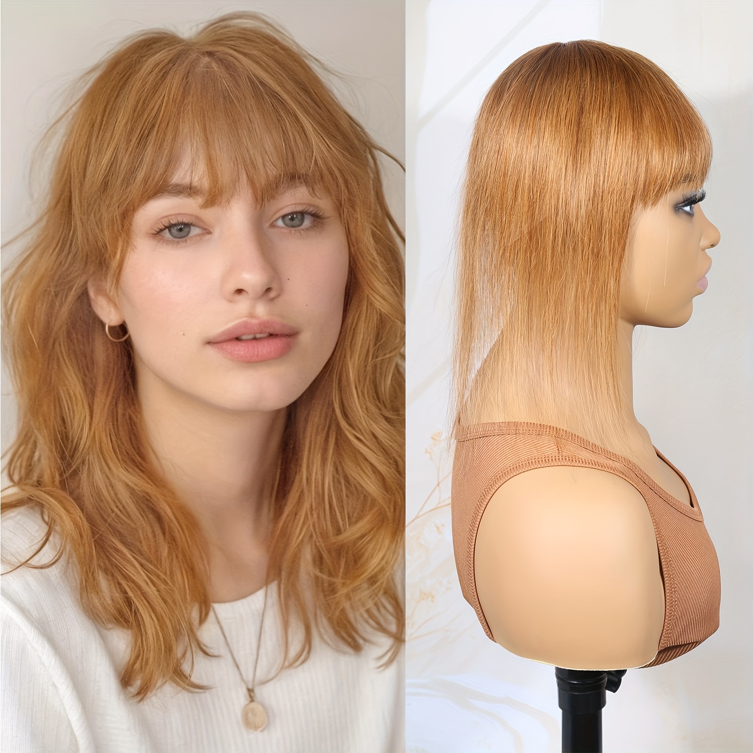 Human Hair Topper with Bangs Clip for Thinning Hair Volume viviabella Hair Toppers for Women Clip in Human Hair Pieces  main image 3