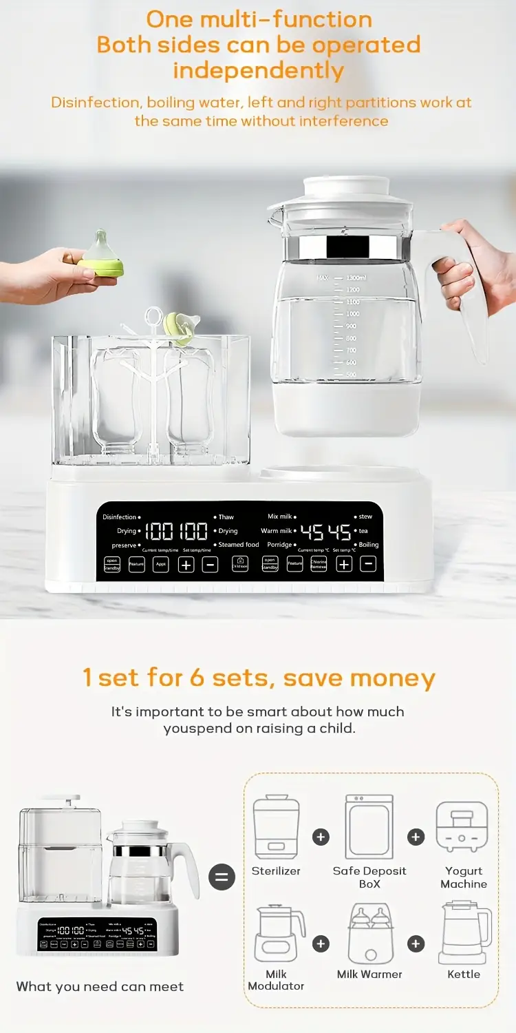 4 in 1 bottle warmer and kettle capacity 43 96 oz auto great for brewing bottles etc multi functional sterilizer holiday gift gift details 0