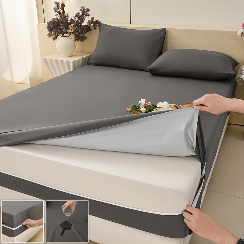 TEMU 1pc Waterproof Six-sided Bed Cover (does Not Pillowcase, Pillow Core) Sizing-appropriate Bed Sheet Bed Pad Protection Cover Bed Cover Soft And