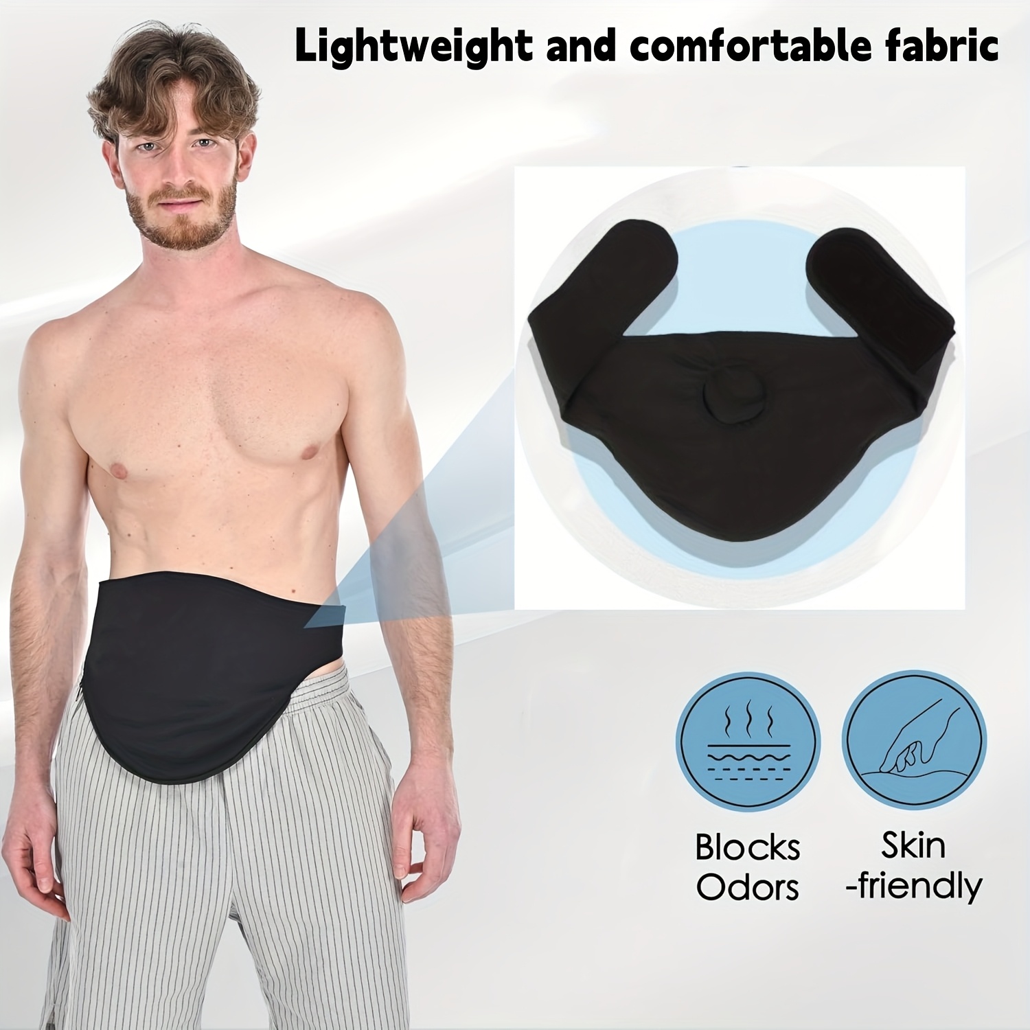 universal adjustable   with built in drainage holes breathable mesh soft fabric   for men women portable home use washable comfortable support pouch ostomy accessories comfortable daily wear   strap