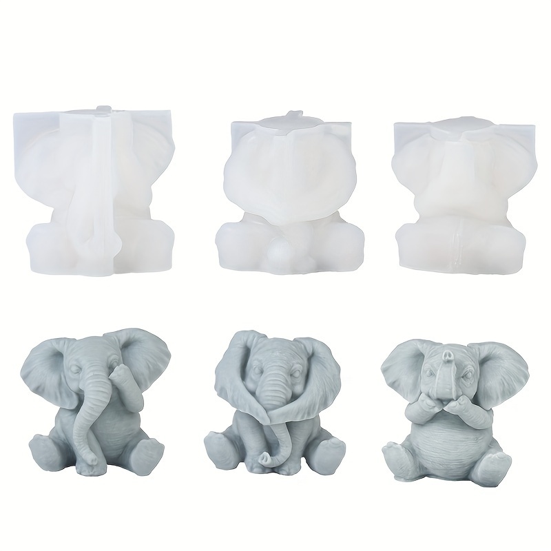 

Elephant Aromatherapy Candle Silicone Mold Diy Creative Animal Shape Ornament Candle Mold