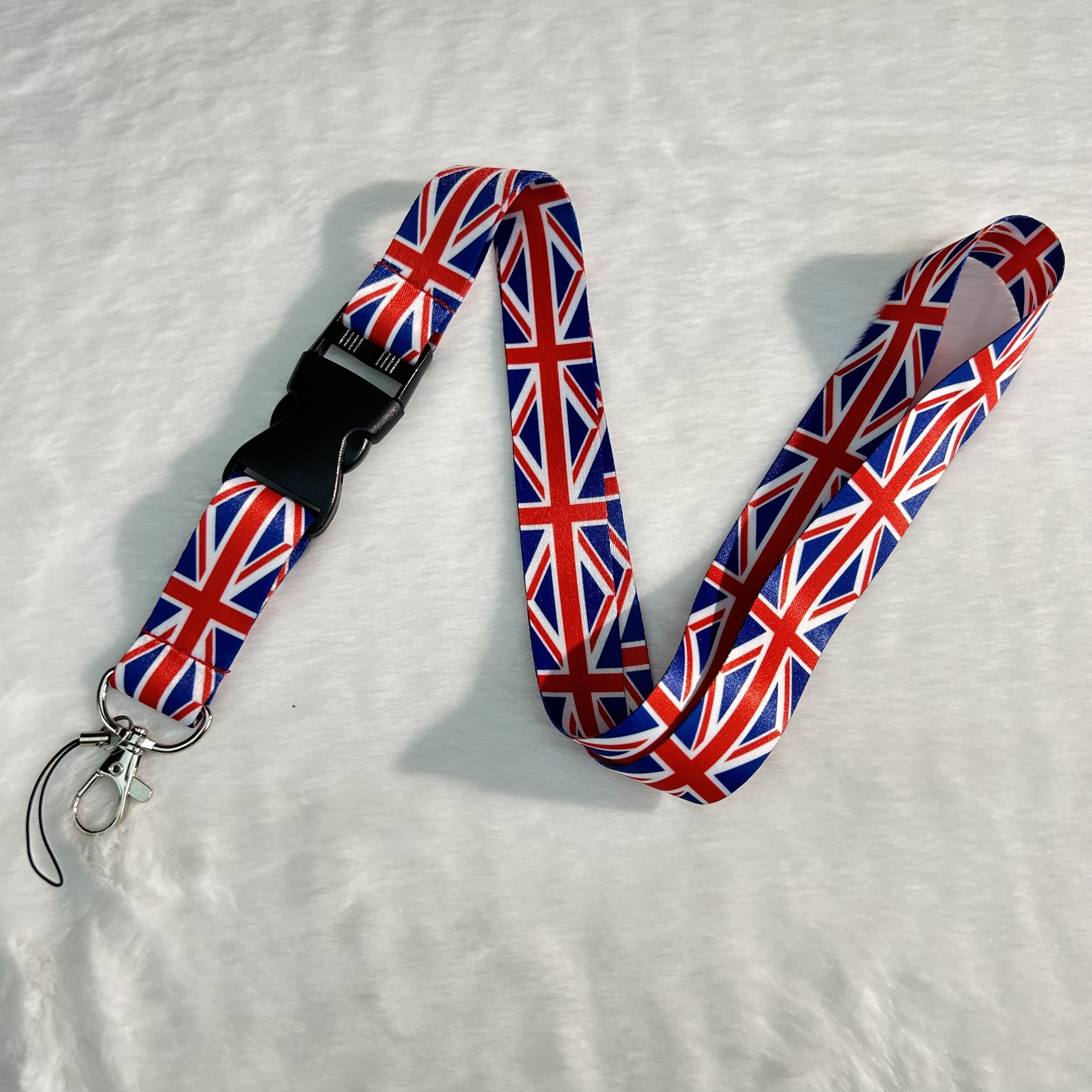 Patriotic Lanyards: 4 National Flags - Phone, Id, Keychain, School, And Wristbands - Made Of Durable Polyester Fabric