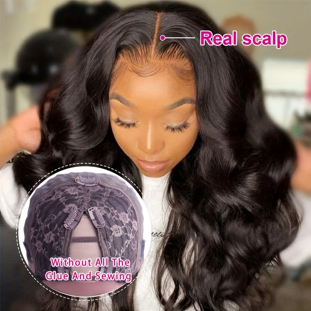 V Part Wig Human Hair Body Wave Wigs Upgrade U Part Wigs Temu