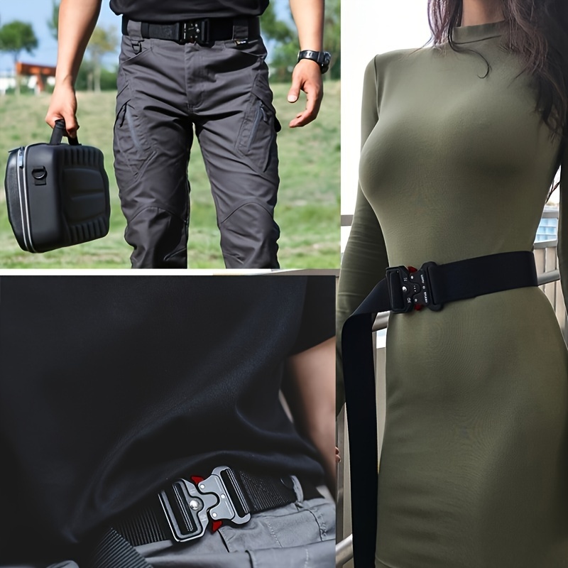 Multi-functional Quick Release Buckle Belt Durable Men's Waistband Elastic Outdoor Training Pants Strap