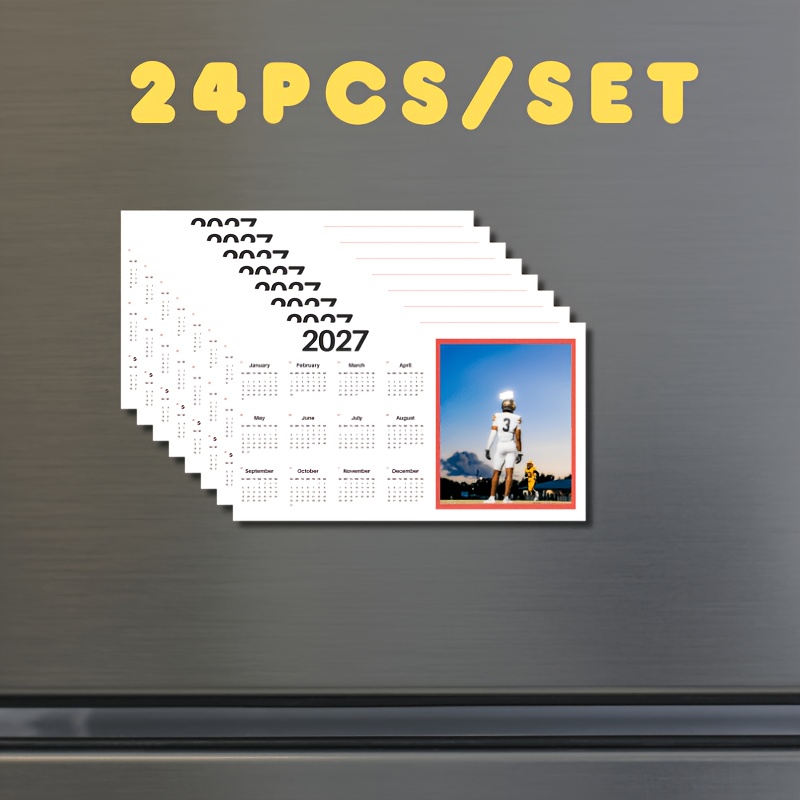 TEMU Calendrier Aimant Photo Personnalisé pour Réfrigérateur, Autocollant Magnétique Imprimé en , Cadeau Promotionnel pour Immobilière, de Mariage,