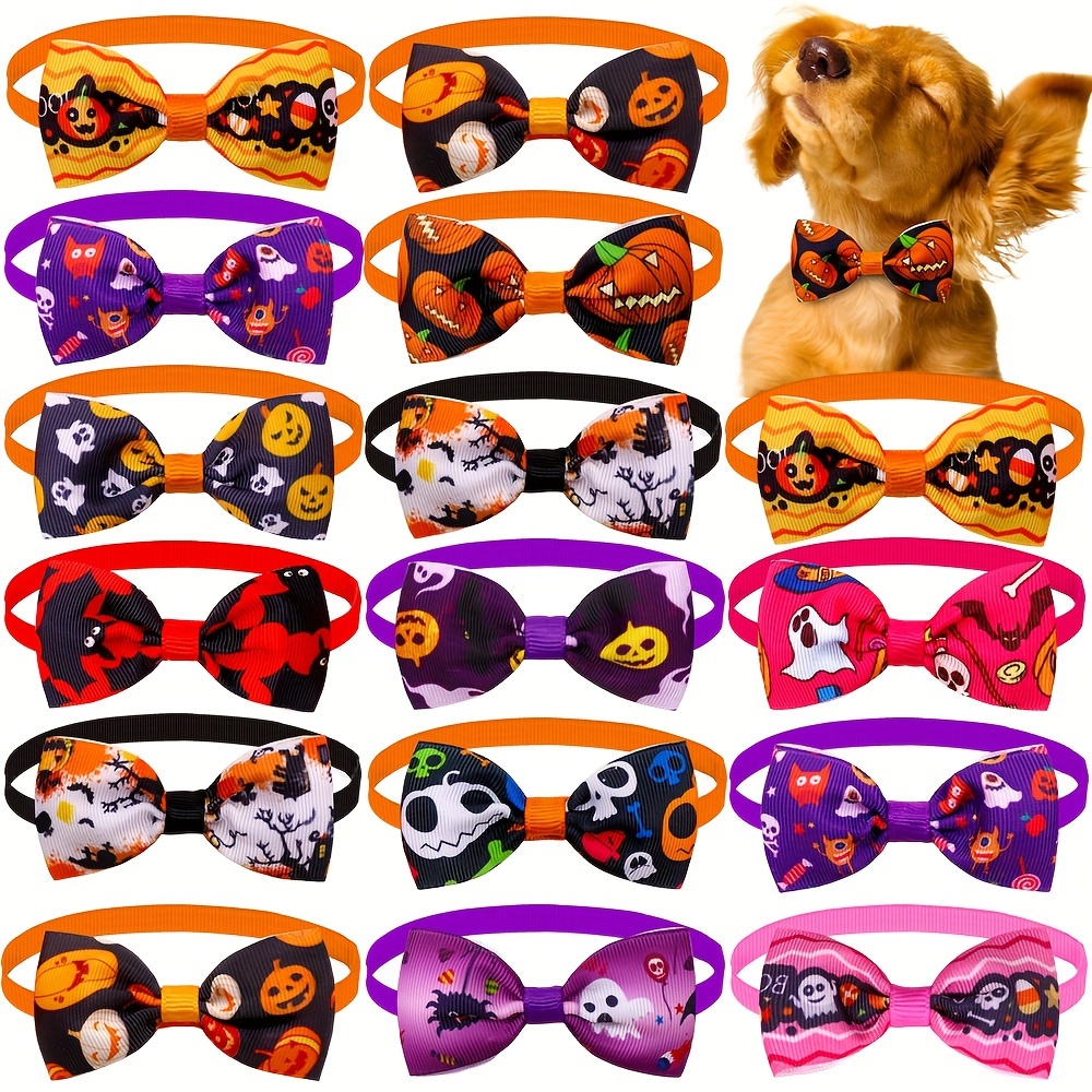 

Graffiti Pet Bow Tie Collars For Dogs And Cats, Adjustable Polyester Pet Accessories With Easy Fixed Buckle, Pack Of 10