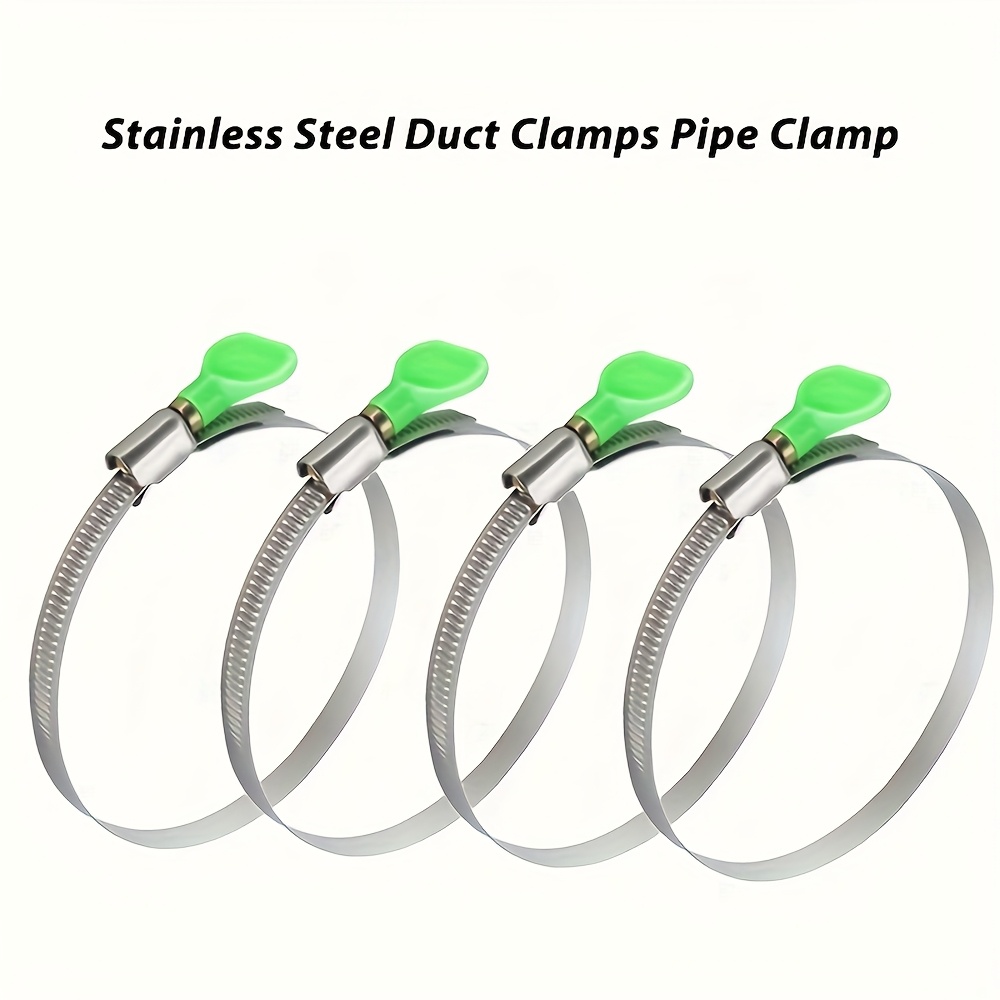 

4-inch Adjustable Stainless Steel Hose Clamps - Clamp For Dust Collection, Air Pipes & Dryer Vents