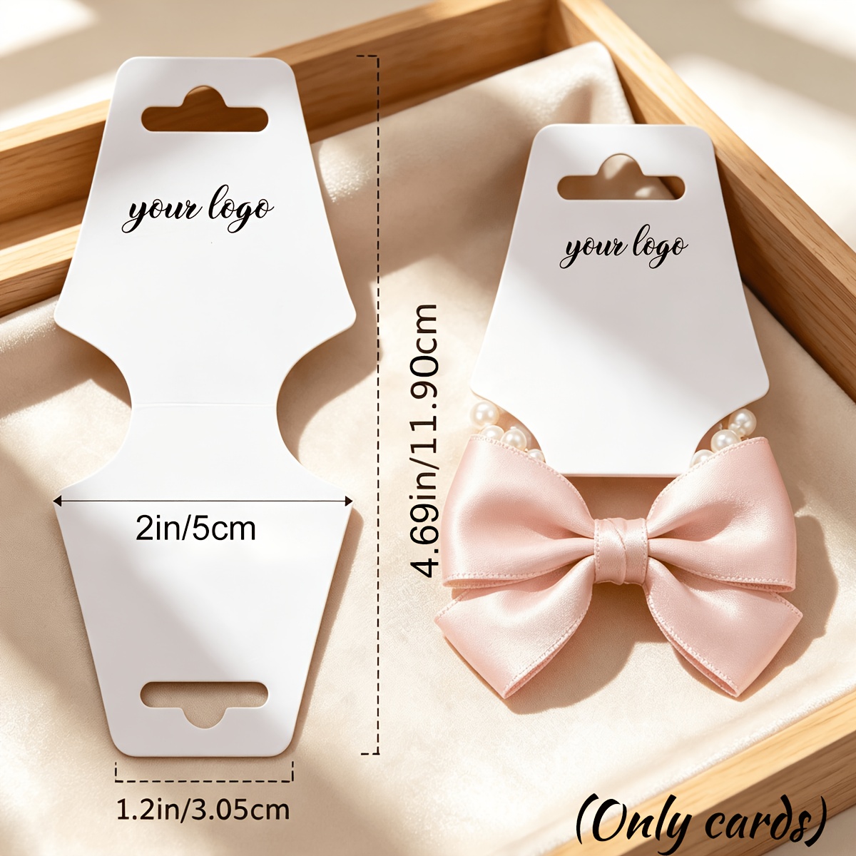 TEMU Custom Cards From Provided Images, Suitable For Hair Ties, Bracelets, Etc. Personalized Patterned Paper Tags, Foldable Jewelry Packaging Cards.