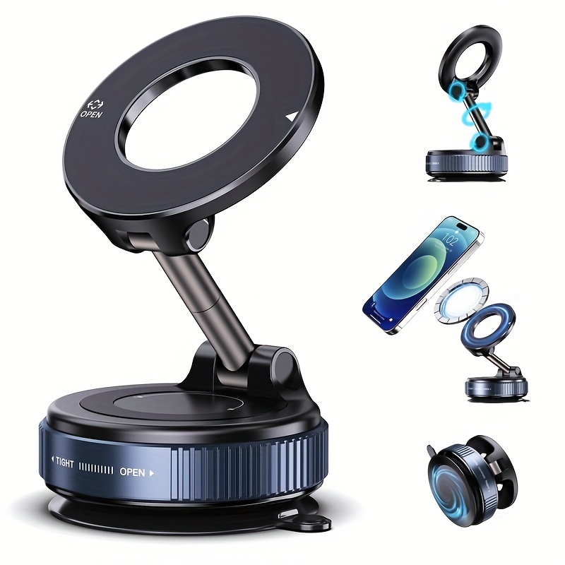 magnetic phone holder with 360 foldable suction base