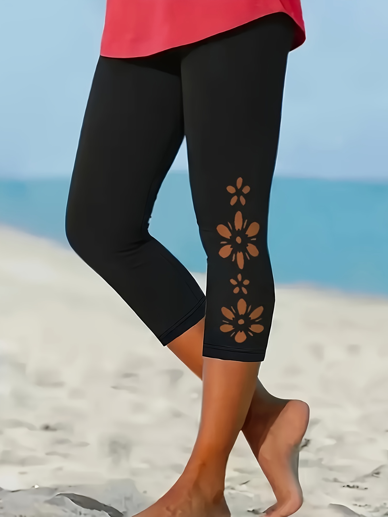 Black capri leggings with cutouts best sale