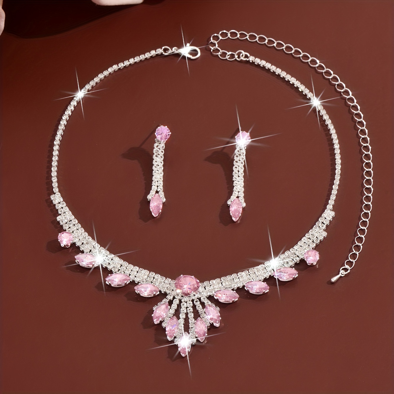 fashion synthetic synthetic zirconia pink red white water - Temu Mauritius