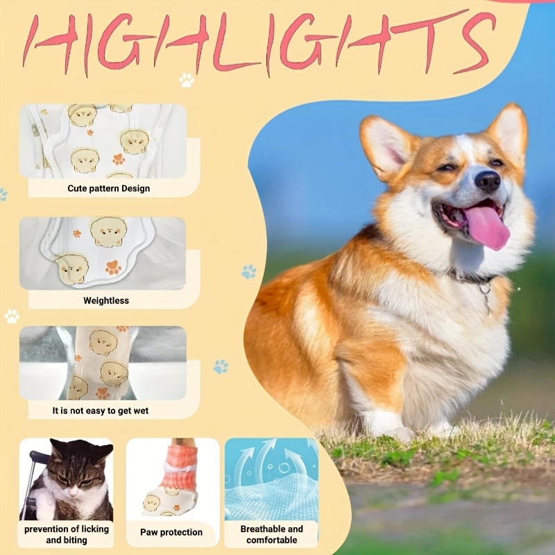 28pcs Disposable Booties Set for Dogs and Cats with Adjustable Bandages