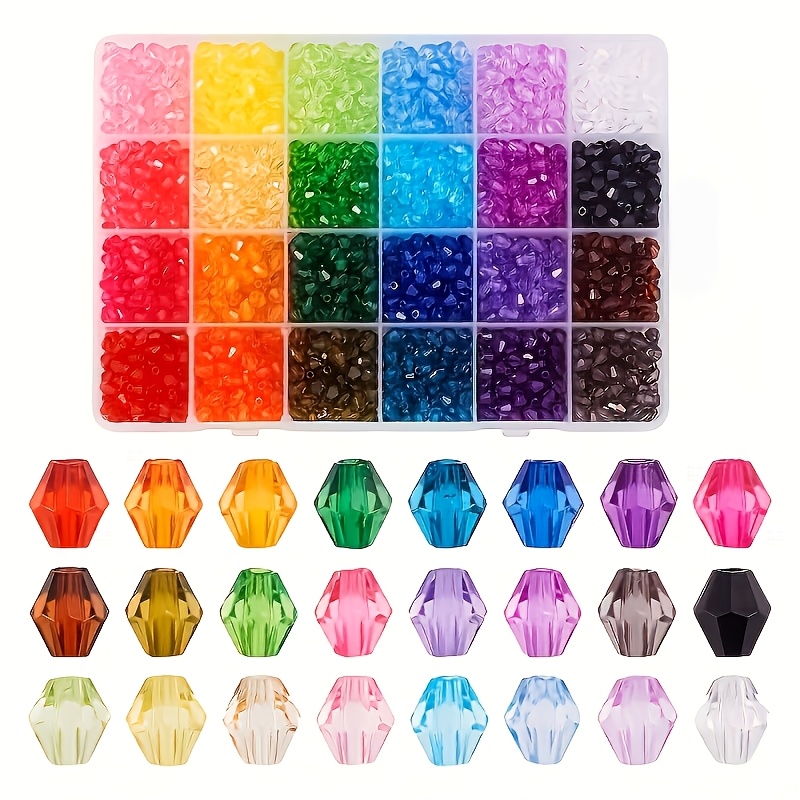 Image of 3000pcs Per Box/280pcs Per Bag, Acrylic Beads, Shape, , Size 6x5.5mm, Hole Diameter 1-2mm, Suitable For Jewelry/bracelet/necklace Making Kit