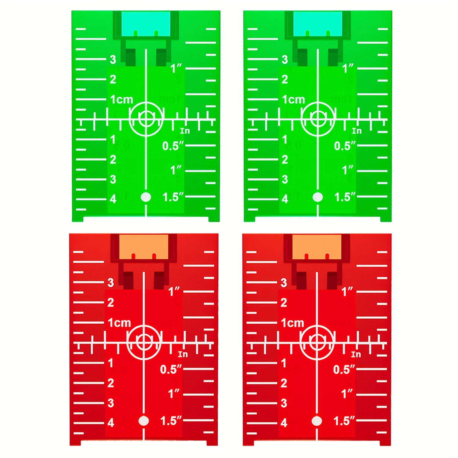 Image of 4pcs Laser Targets Magnetic Floor Laser Targets Plate With Stand For Green Laser Level Red Laser Level To Enhancing The Visibility