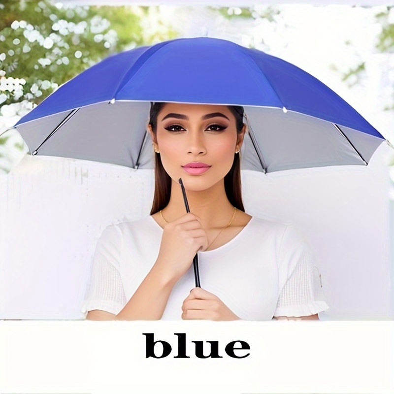 

Solid Colour Portable Wearable Hat Umbrella, Waterproof Casual Durable Compact Umbrella For Men's & Women's Outdoor Activities