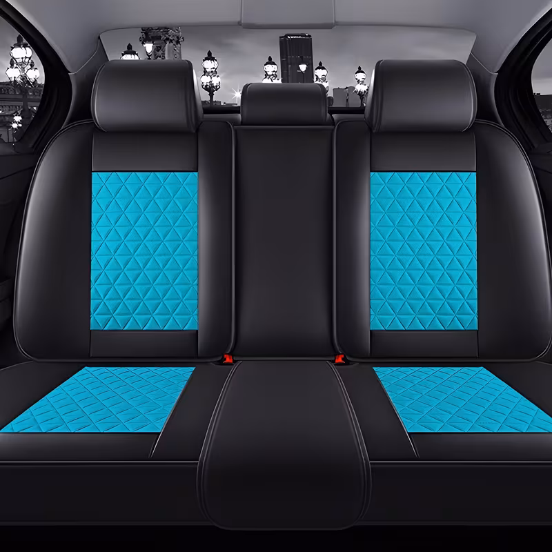 car seat cover leather full set breathable seat protector front rear seat covers set of 5 car interior accessories for most car 4