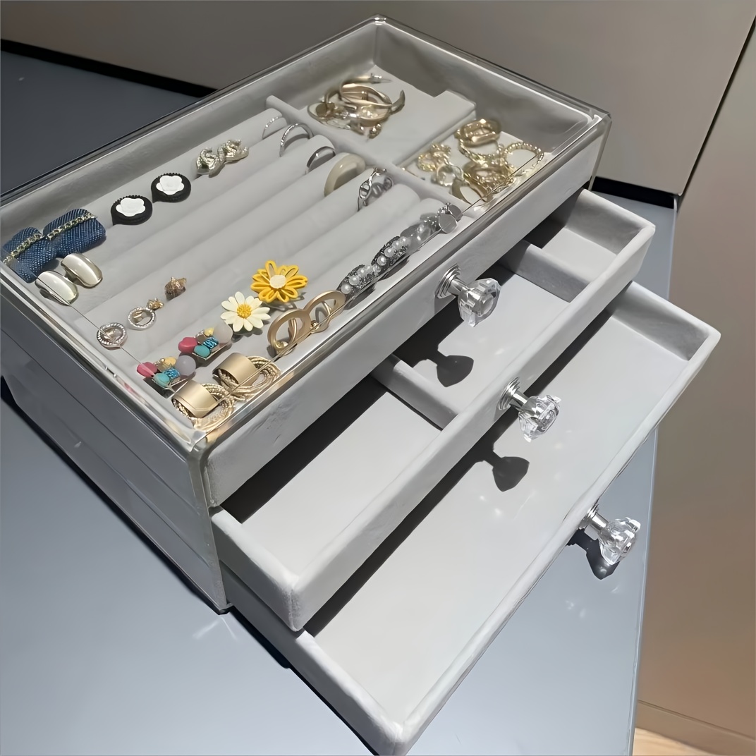 large capacity jewelry organizer box with transparent lid -   storage for bracelets, rings, earrings, necklaces - dustproof display case with compartments -   storage for home, salon, gift for women (christmas, mother s day, valentine s) - durable plastic construction, jewelry box,  ,  , sturdy construction, fashion enthusiasts, best for christmas Product details 4