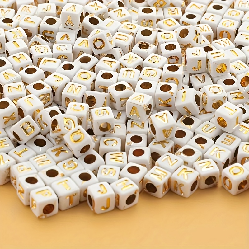 Image of 502pcs (- & 0-9) Acrylic Square White Letter Beads Suitable For Jewelry Making, Diy Crafts, Alphabet & Number Beads For Bracelets, Necklaces, Keychains - - 502 Beads