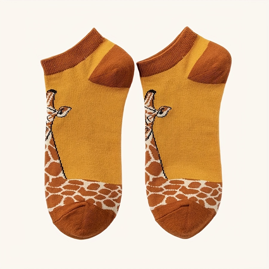 E-shop 1/5 Doppelte Damen-Giraffen-Socken, atmungsaktive und bequeme, kreative Trend-Socken, geeignet für den täglichen Damenlook, weich, atmungsaktiv,