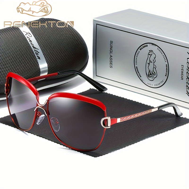 Renekton Women's Polarized Sunglasses Trendy Sunglasses Classic Large Frame Glasses Driving Fishing Glasses UV400,Temu