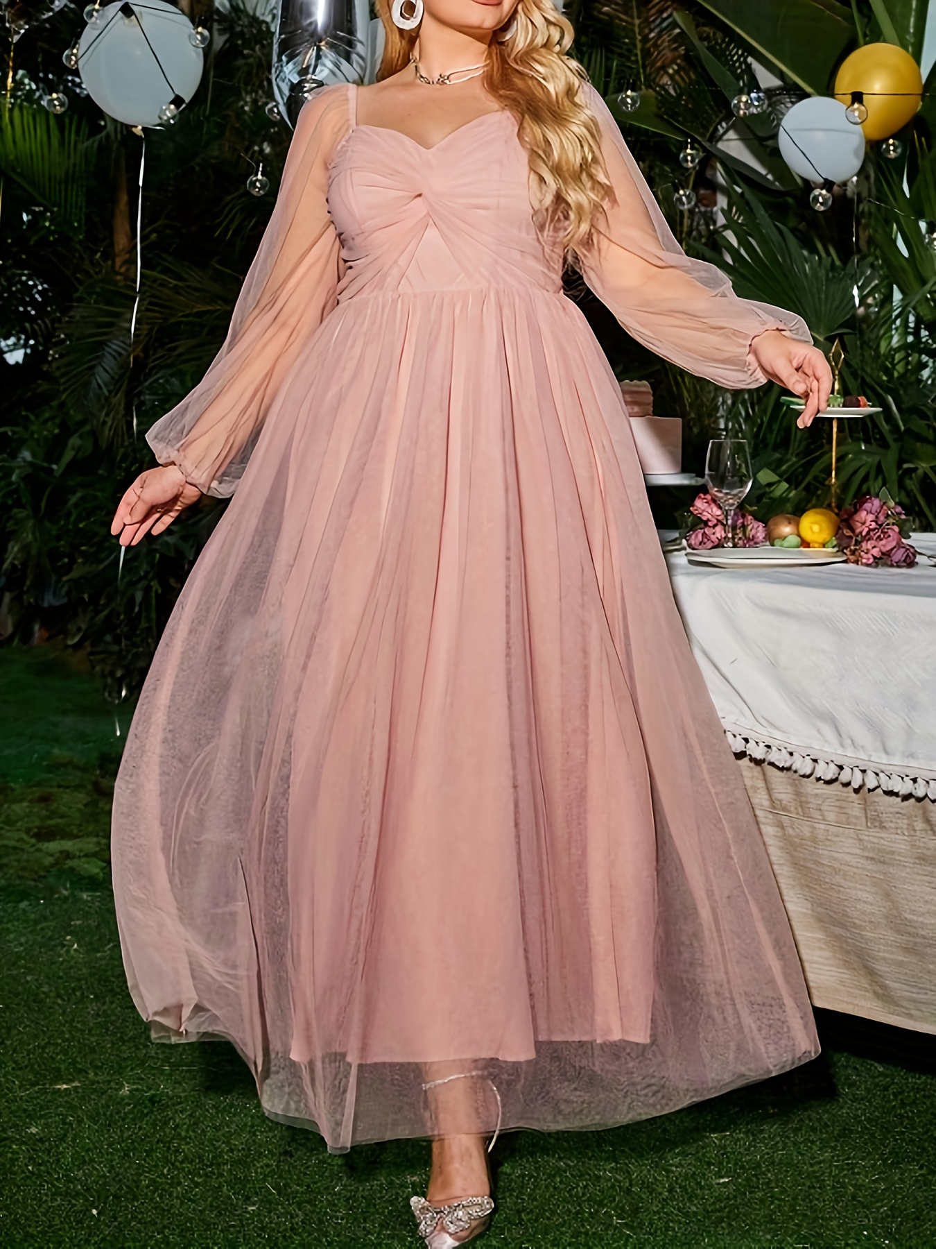 open lace back dress Pink Plus Size Prom Dresses,Tulle Plus Size Prom Dress,Long Plus Size Dress,PD00325, US16W / Burgundy