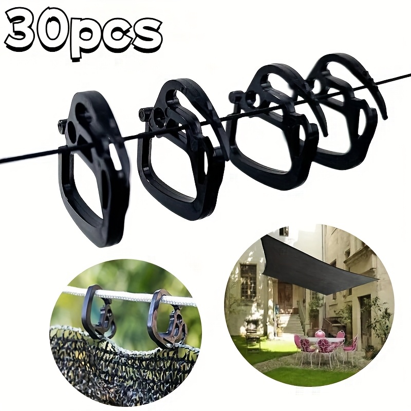 Image of 30pcs Of Shade Net Fasteners, Clips For Holding Greenhouse Fabric, Hooks For Agricultural Sunshades, Outdoor Courtyard Clasps