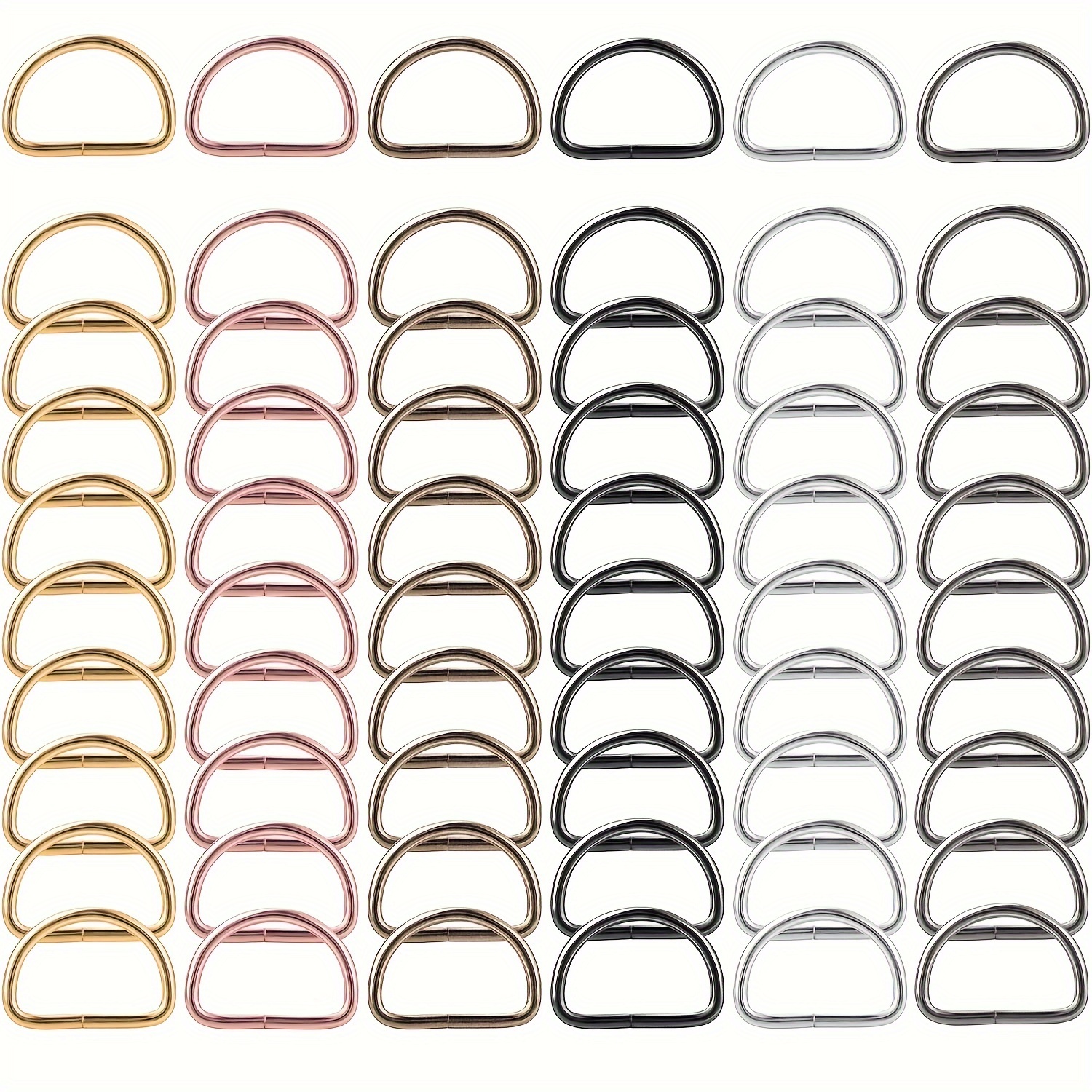 

60PCS Anneaux porte-clés en forme de D, couleurs assorties, fournitures de bricolage pour la fabrication de bijoux, accessoires pour animaux de compagnie et cadeaux