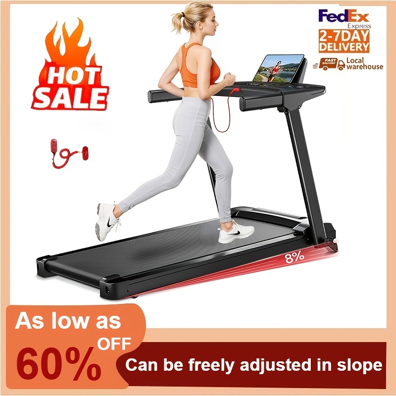 TEMU 4-in-1 Treadmill With 8% Incline, Portable Treadmills For Home With Handle, Foldable Treadmills For Home And Office, 300 Lbs Weight Capacity,