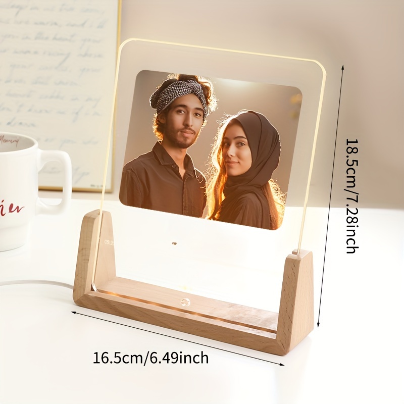 custom photo illuminated acrylic frame with touch control single picture display stand creative   diy personalized gift for birthdays anniversary friends suitable   14 details 1