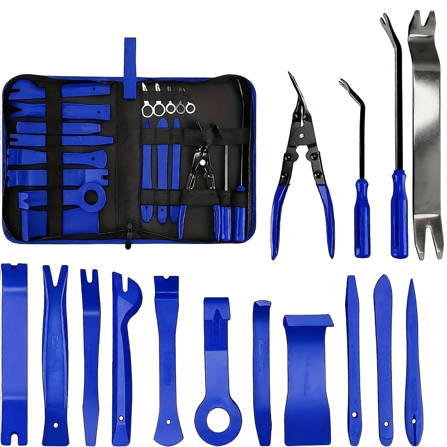 TEMU 5pcs/19pcs Trim Removal Tool Set & Clip Plier Upholstery Remover Nylon Car Panel Removal Set With Portable Storage Bag