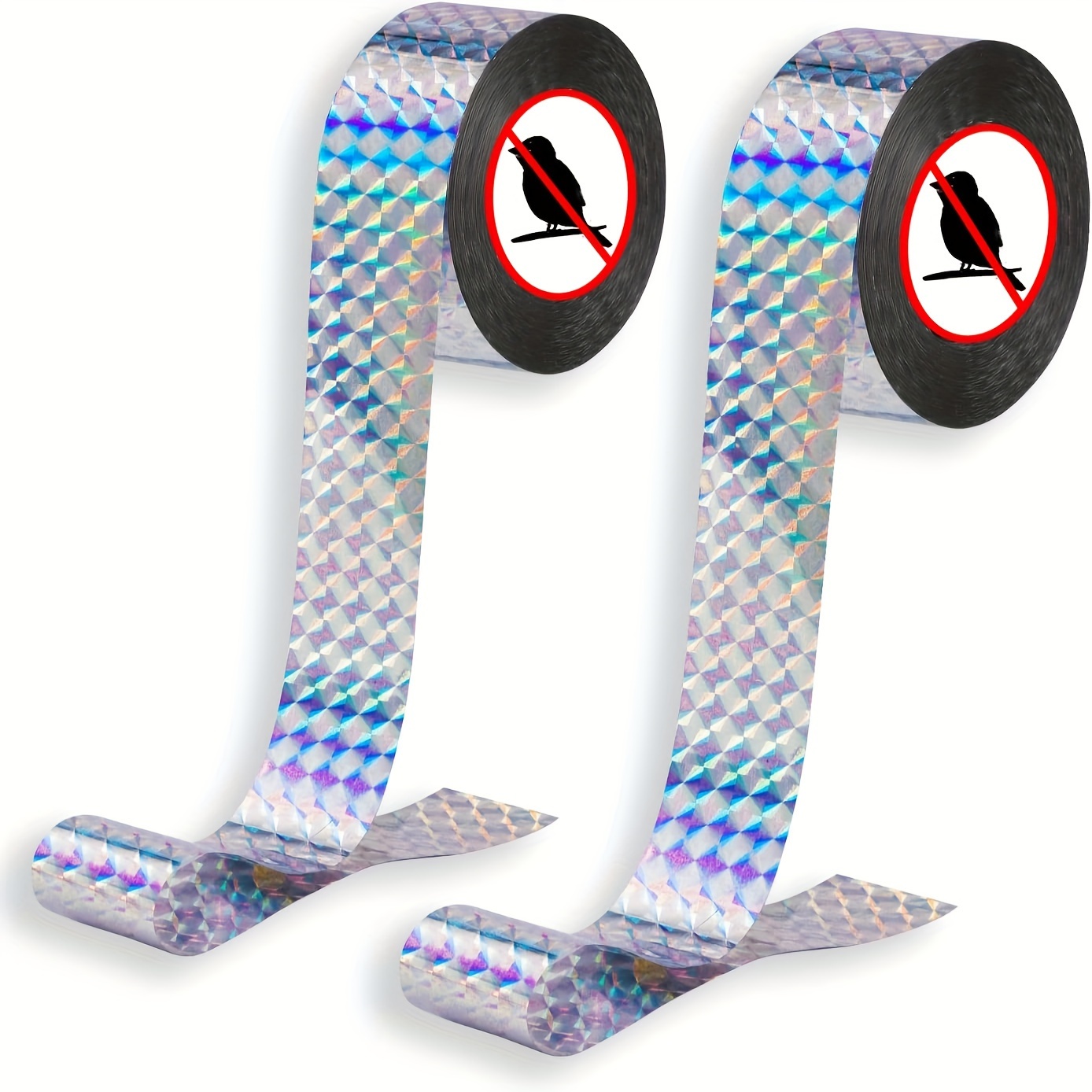 

Bird Deterrent Reflective Scare Tape - Double-sided Repellent Ribbon, 2 Rolls, 2.4cm X 50m Each, Outdoor Use For Gardens, Farms, Orchards, Non-sticky Plastic Material, Keep Birds And Wildlife Away.