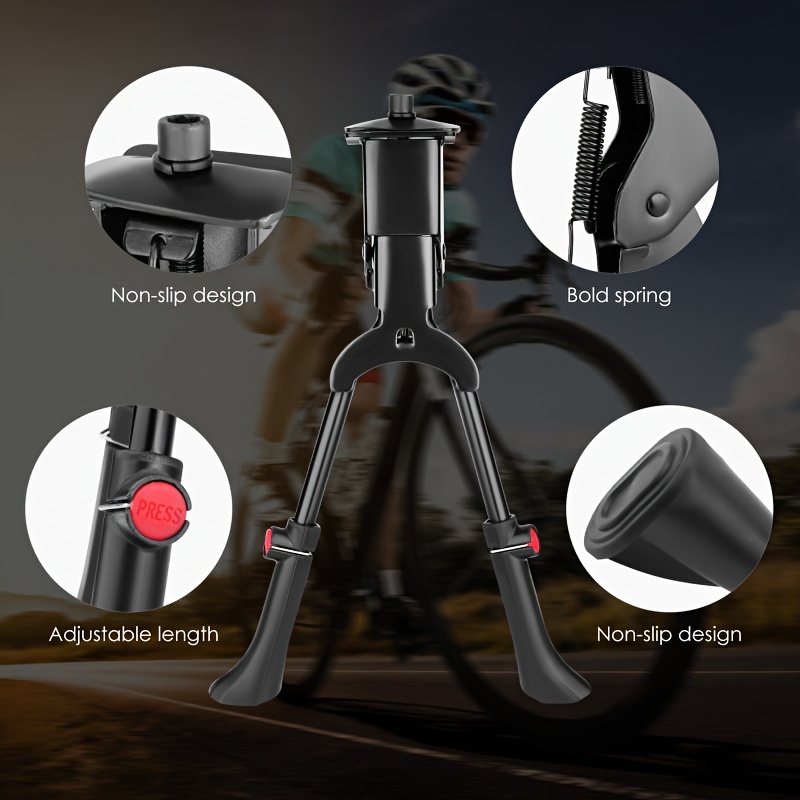 

1pc Adjustable Bicycle Kickstand, Non-slip Design, For 26-29 Inch Mountain & Snow Bikes, Easy Installation, With Bold Spring & Adjustable Length