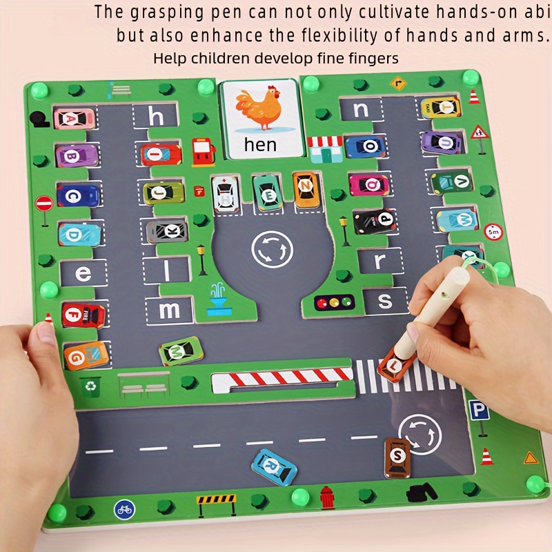 

Magnetic Alphabet Pairs Cognitive Parking Grasping Pen Training Hand-eye Coordination Dual Early Education