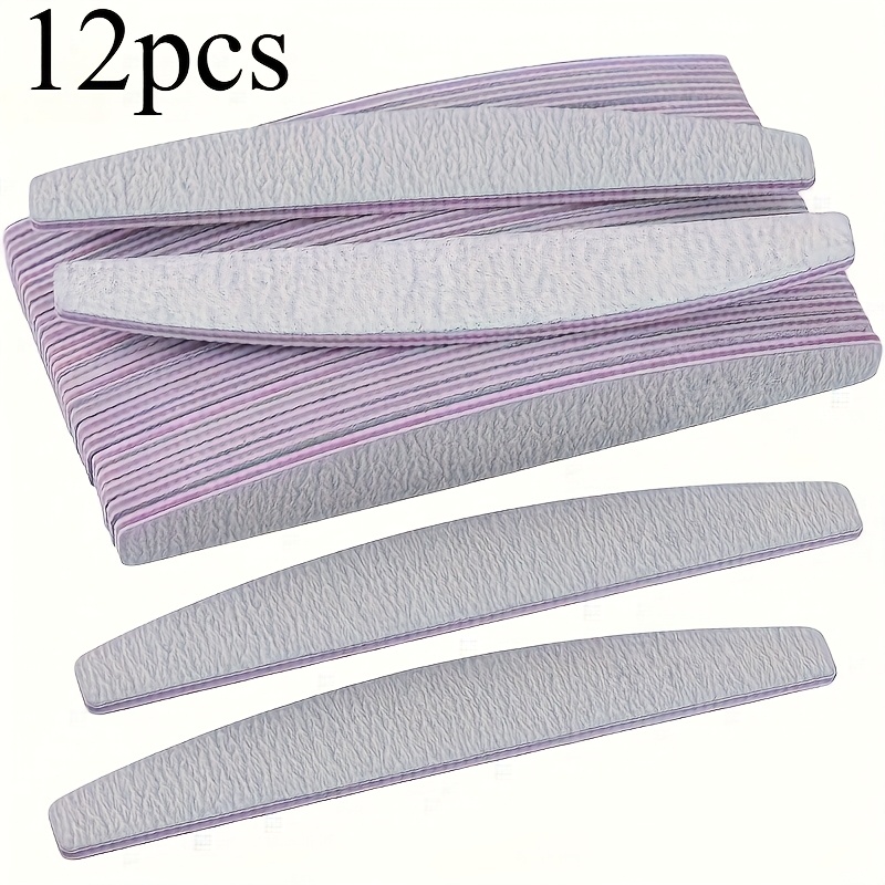 12pcs Professional Manicure Set: 100/180 Grit Nail Files And Buffers, Double Sided Emery Boards For Acrylic Nails
