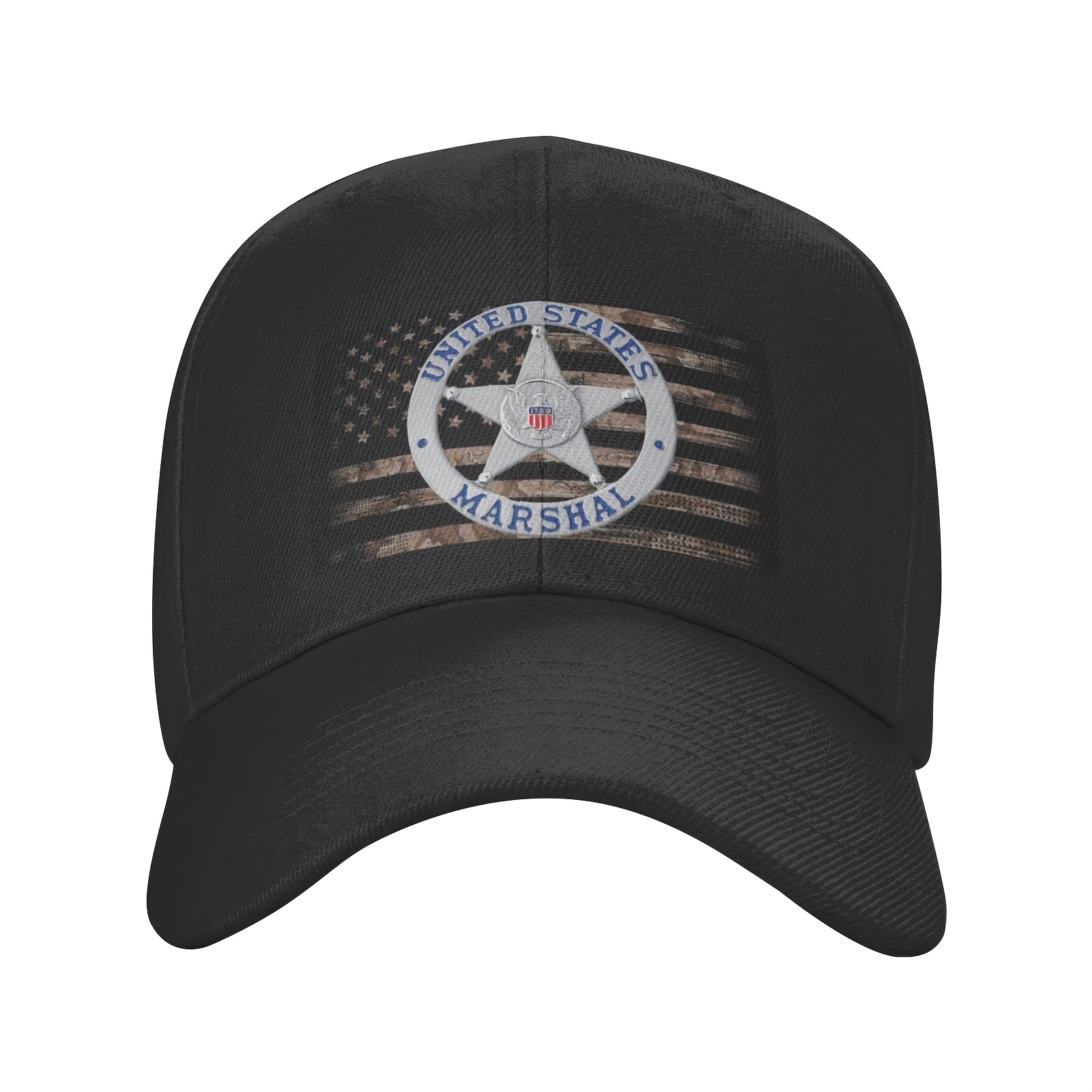 

Us Badge Adjustable Cap For Men Women Black