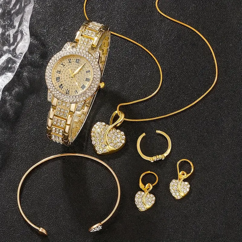 6 шт. великолепных часов и украшений для женщин, подарок для нее, подарки на Ид, детали 2