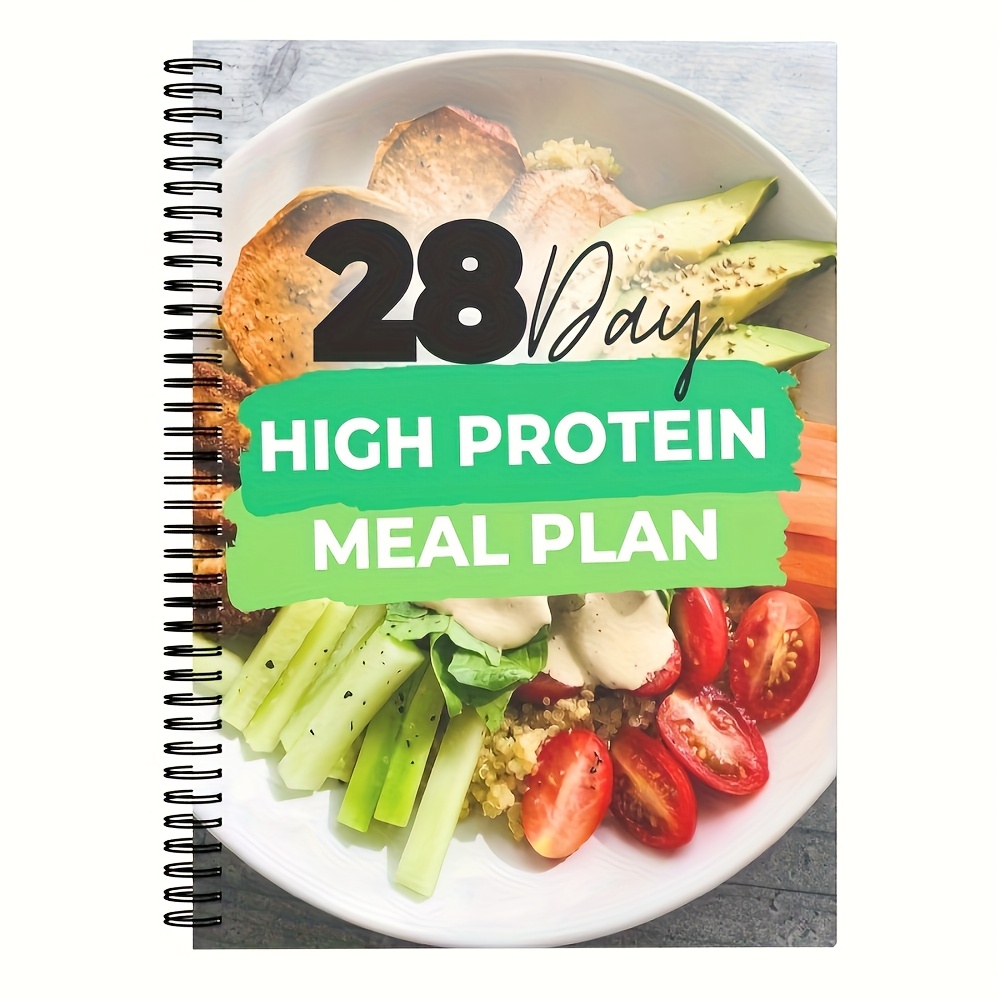 28-Day High-Protein Diet Plan - Nutritious & Delicious Recipes to Boost Energy, Gain Muscle & Lose Weight, Ideal for Beginners, English Language, Meal Planning Planner|Spiralbound|Durabl
