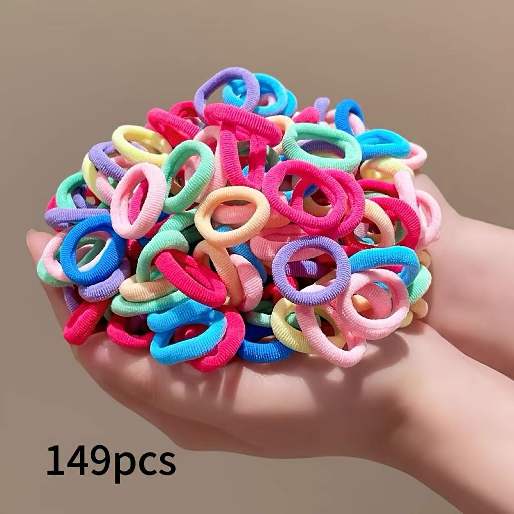 TEMU 149pcs Pack High-elasticity Hair Ties Suitable For Women's Hair Bands, 0.78in Scrunchies With Non-damaging Elastic Bands, Multicolor Hair For