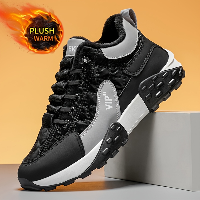 TEMU Zapatillas deportivas casuales cálidas de invierno, calzado deportivo para nieve, botas de nieve. Zapatillas de senderismo cálidas para