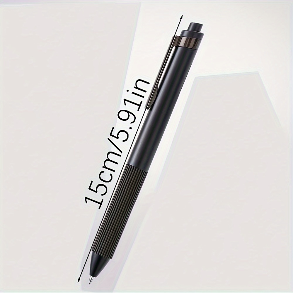 1pc Press Neutral Gel Pen Black Quick-drying Dual Ball Tip 0.5mm Writing Water-based Signature Pen 15cm /5.91 Inch