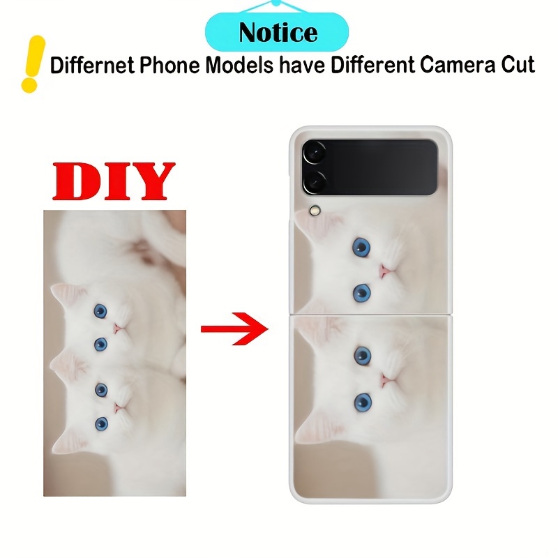 TEMU Phone Case - Customized Mobile Phone Case Diy Is Suitable For Galaxy Z Flip 6/z Flip 5/4/3/z Flip 5g Transparent Phone Case, Hard , Shock And